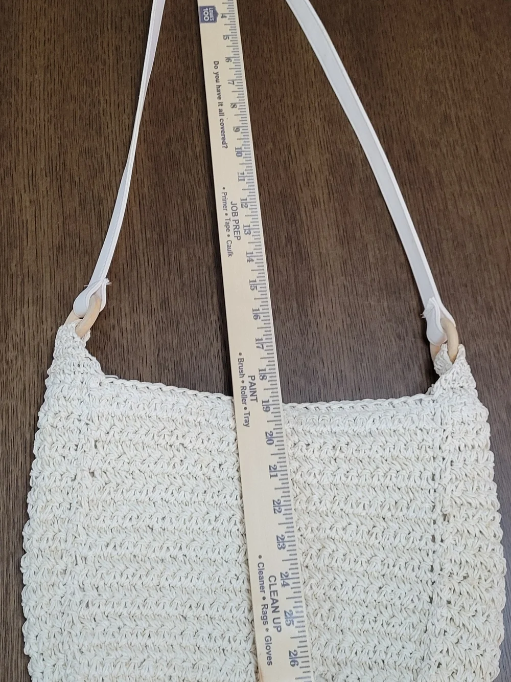 Boho Woven Crochet Crossbody Bag in Cream